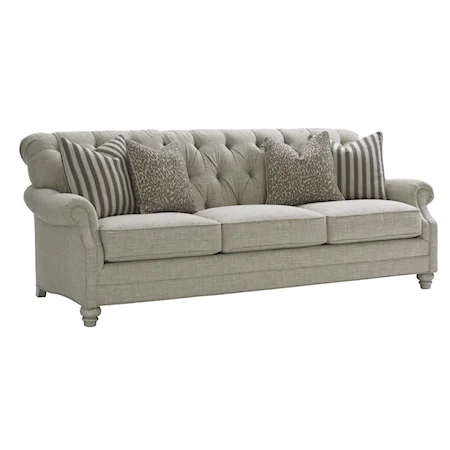 Greenport Tufted Sofa with Scoop Rolled Arms